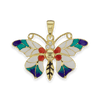 Fancy Butterfly Charm in Sterling Silver with CZ's (30 x 32mm)
