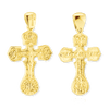 Sterling Silver Byzantine Double-Sided Cross and Crucifix Pendant (34 x 19 mm)
