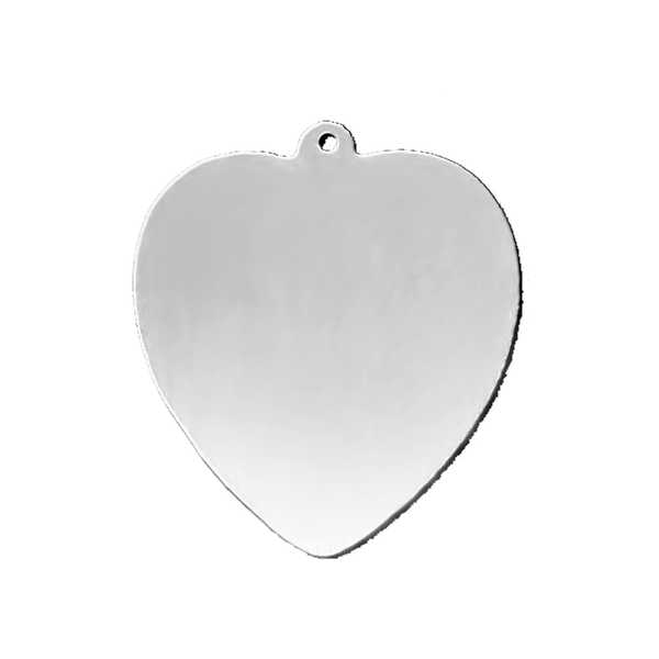 Sterling Silver Heart Disc With Loop (.030" thickness)