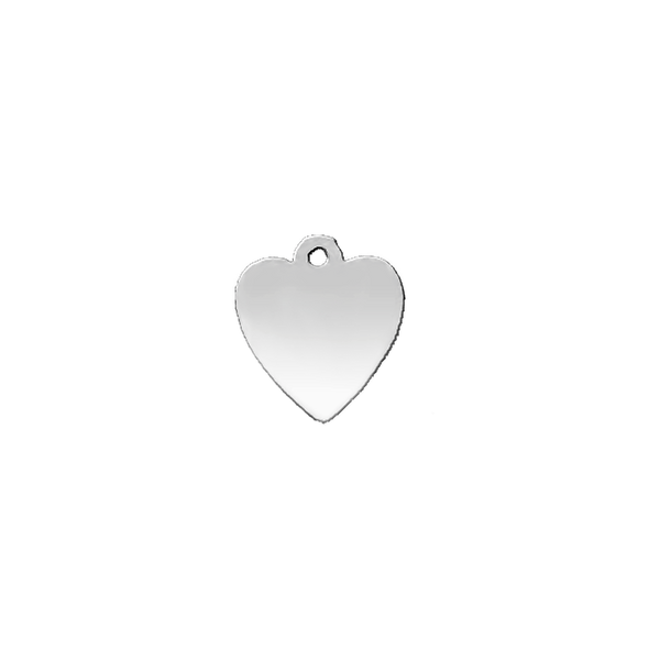 Sterling Silver Heart Disc With Loop (.030" thickness)