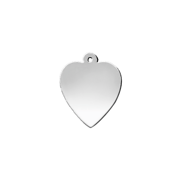 Sterling Silver Heart Disc With Loop (.030" thickness)