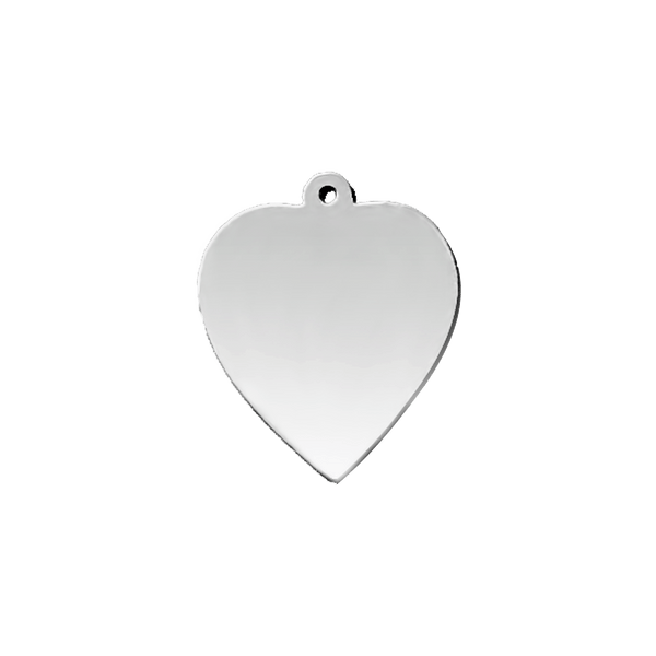 Sterling Silver Heart Disc With Loop (.030" thickness)