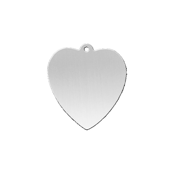 Sterling Silver Heart Disc With Loop (.030" thickness)