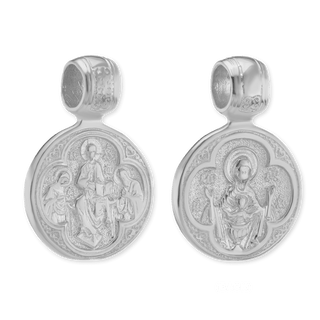 Sterling Silver Resurrection Byzantine Double-Sided Pendant (26 x 17 mm)