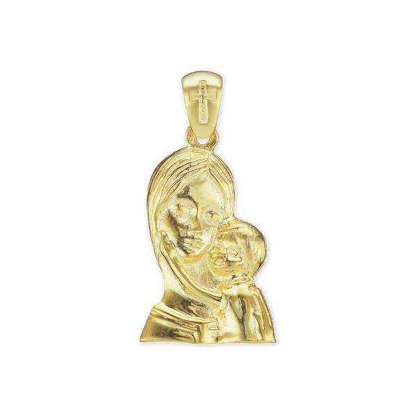 Sterling Silver Madonna and Child Pendant and Medallions (29 x 15 mm)