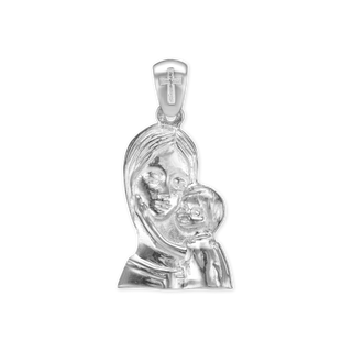 Sterling Silver Madonna and Child Pendant and Medallions (29 x 15 mm)