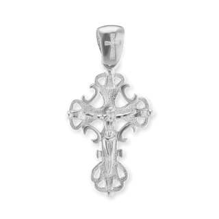 Sterling Silver Filigree Vine Crucifix Pendant (29 x 16 mm)