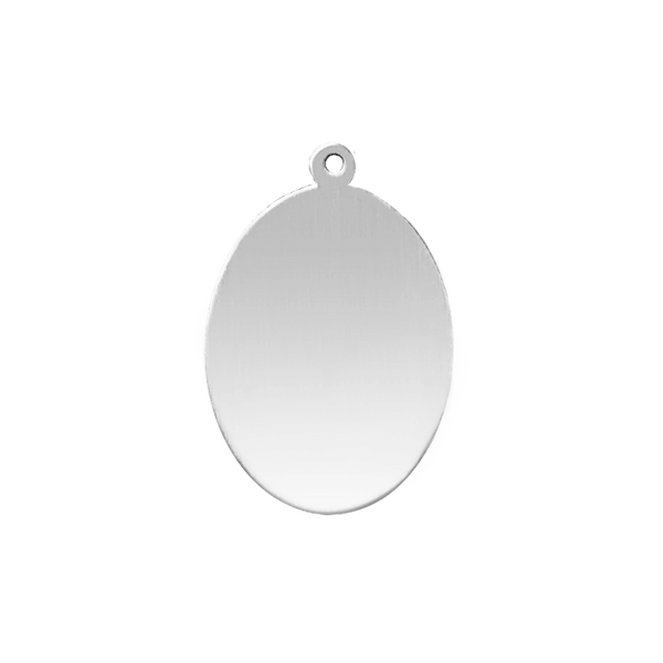 Sterling Silver Oval Disc With Loop (.030" thickness)