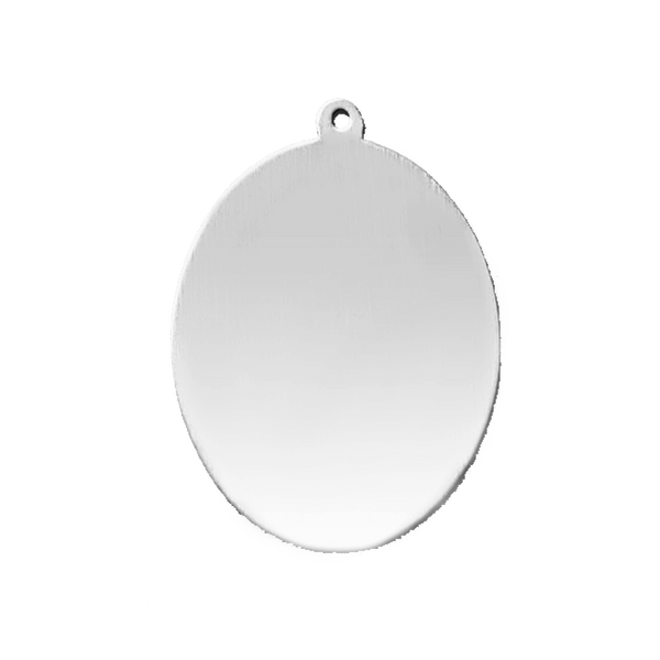 Sterling Silver Oval Disc With Loop (.030" thickness)