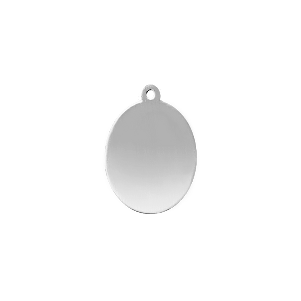 Sterling Silver Oval Disc With Loop (.030" thickness)