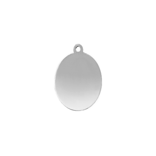 Sterling Silver Oval Disc With Loop (.030" thickness)