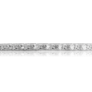 Sterling Silver Abstract Floral Pattern (17" Long) Domed Soft Wire WPDM11