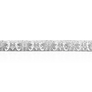 Sterling Silver Floral Pattern (17" Long) Domed Soft Wire WPDM17