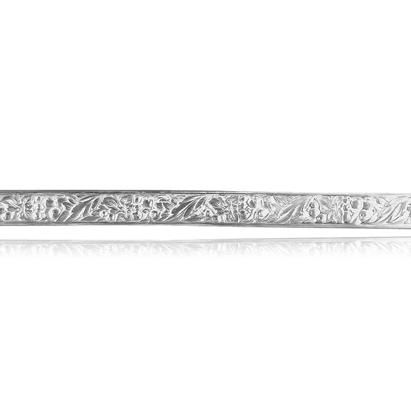 Sterling Silver Floral Leaf Pattern (17" Long) Domed Soft Wire WPDM2