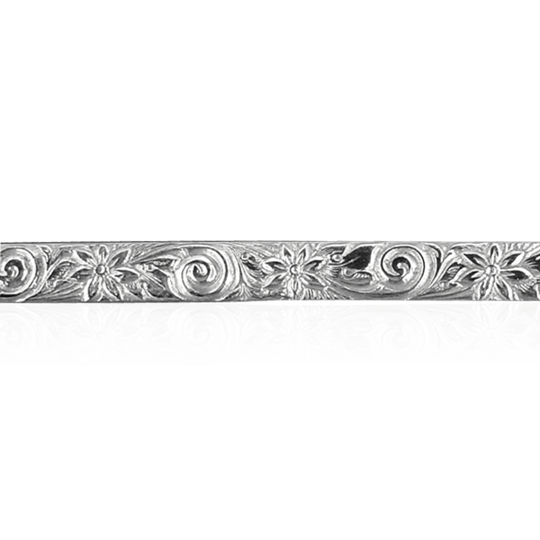 Sterling Silver Floral Swirl Pattern (17" Long) Domed Soft Wire WPDM23