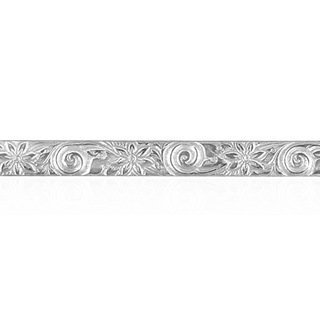 Sterling Silver Floral Swirl Pattern (17" Long) Domed Soft Wire WPDM24