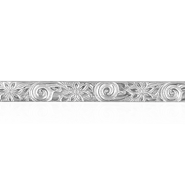 Sterling Silver Floral Swirl Pattern (17" Long) Domed Soft Wire WPDM24