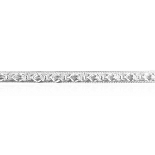 Sterling Silver Filigree Pattern (17" Long) Domed Soft Wire WPDM45