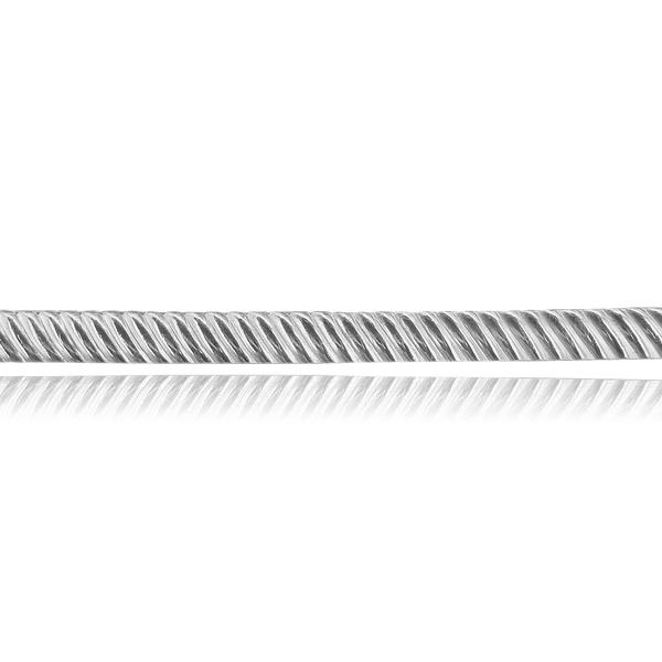 Sterling Silver Twist Pattern (17" Long) Domed Soft Wire WPDM9