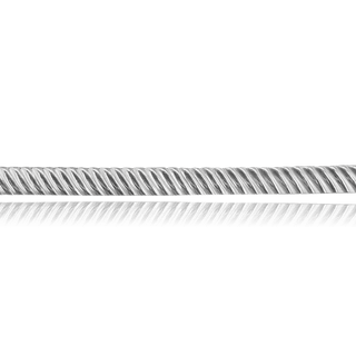 Sterling Silver Twist Pattern (17" Long) Domed Soft Wire WPDM9