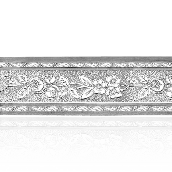 Sterling Silver Floral Leaf Pattern  (17" Long) Flat Soft Wire WPFL18