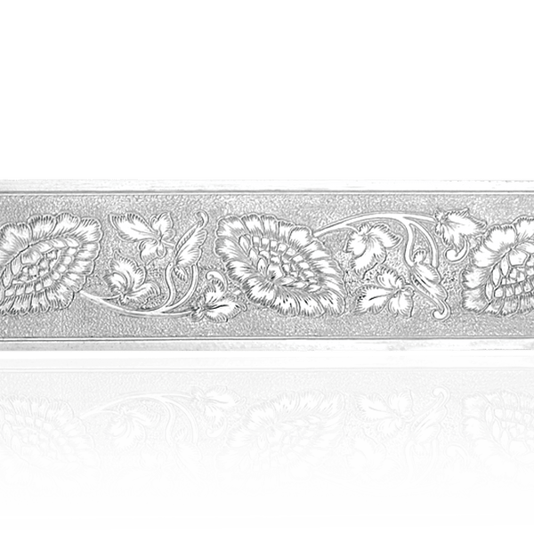 Sterling Silver Floral Leaf Pattern (17" Long) Flat Soft Wire WPFL19