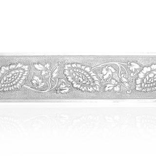 Sterling Silver Floral Leaf Pattern (17" Long) Flat Soft Wire WPFL19
