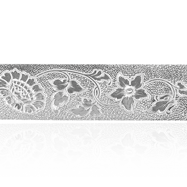 Sterling Silver Floral Pattern (17" Long) Flat Soft Wire WPFL26