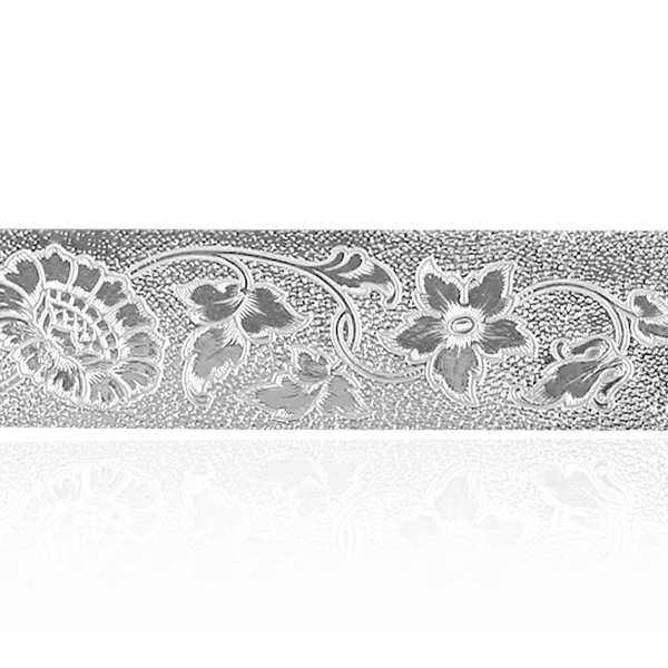 Sterling Silver Floral Pattern (17" Long) Flat Soft Wire WPFL26