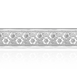 Sterling Silver Floral Pattern (17" Long) Flat Soft Wire WPFL33