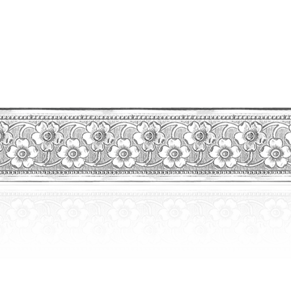 Sterling Silver Floral Pattern (17" Long) Flat Soft Wire WPFL33