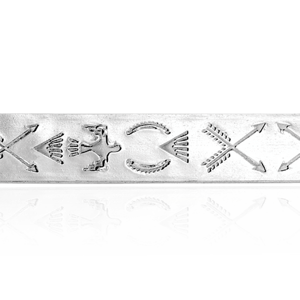 Sterling Silver Symbol Pattern (17" Long) Flat Soft Wire WPFL34