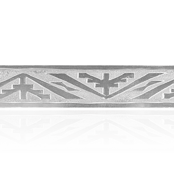 Sterling Silver Aztec Symbol Pattern (17" Long) Flat Soft Wire WPFL35