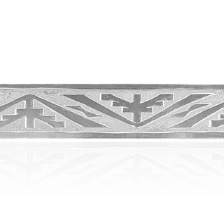 Sterling Silver Aztec Symbol Pattern (17" Long) Flat Soft Wire WPFL35