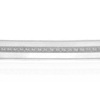 Sterling Silver Stripe Floral Pattern (17" Long) Flat Soft Wire WPFL39