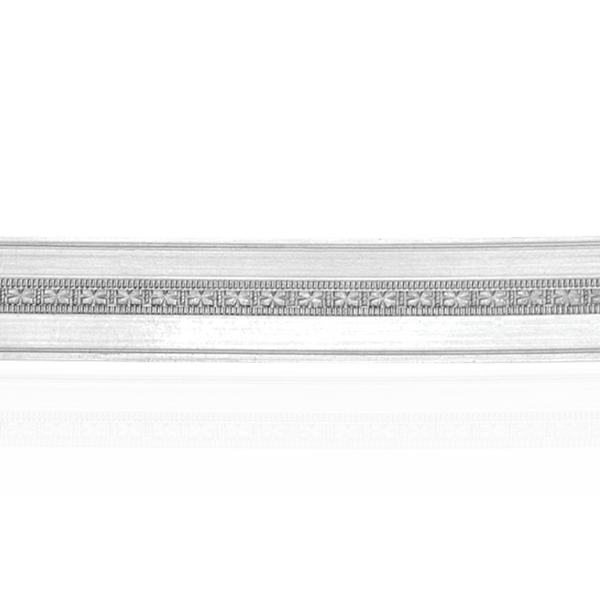 Sterling Silver Stripe Floral Pattern (17" Long) Flat Soft Wire WPFL39