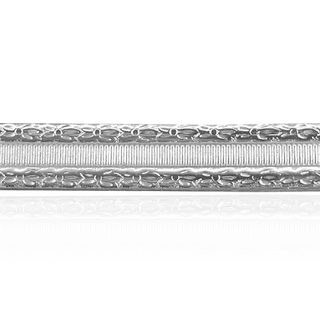 Sterling Silver Floral Stripe Pattern (17" Long) Flat Soft Wire WPFL45