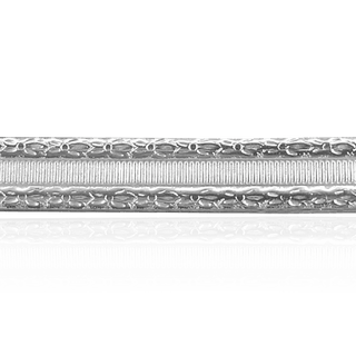 Sterling Silver Floral Stripe Pattern (17" Long) Flat Soft Wire WPFL45