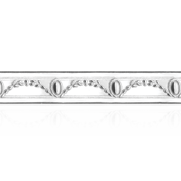 Sterling Silver Oval and Vine Pattern (17" Long) Flat Soft Wire WPFL51