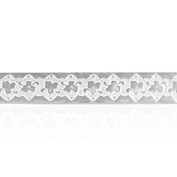 Sterling Silver Floral Pattern (17" Long) Flat Soft Wire WPFL52