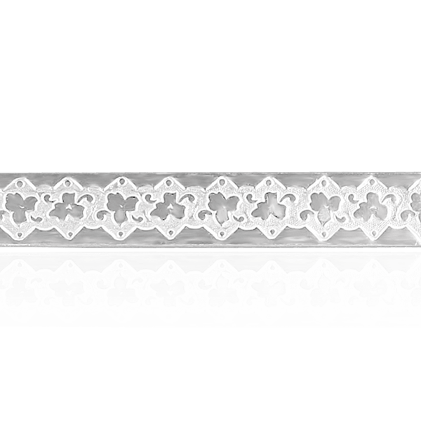Sterling Silver Floral Pattern (17" Long) Flat Soft Wire WPFL52