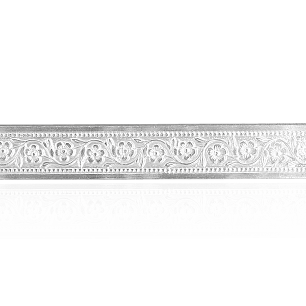 Sterling Silver Floral Pattern (17" Long) Flat Soft Wire WPFL53