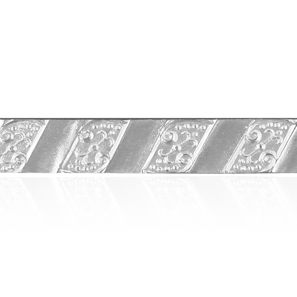 Sterling Silver Filigree Stripe Pattern (17" Long) Flat Soft Wire WPFL2-54