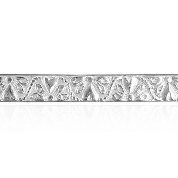 Sterling Silver Floral Heart Pattern (17" Long) Flat Soft Wire WPFL59