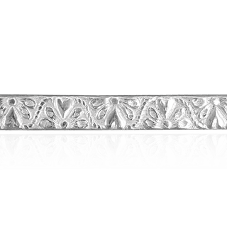 Sterling Silver Floral Heart Pattern (17" Long) Flat Soft Wire WPFL59