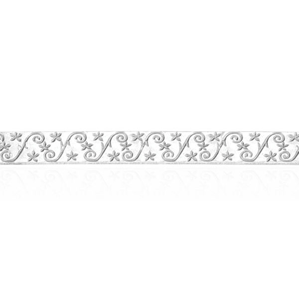 Sterling Silver Swirl Star Pattern (17" Long) Flat Soft Wire WPFL78