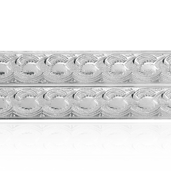 Sterling Silver Striped Pattern (17" Long) Soft Plate WPFL2