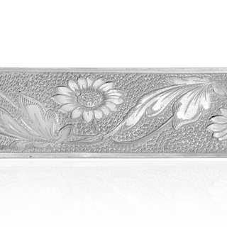 Sterling Silver Floral Pattern (17" Long) Soft Plate WPFL3