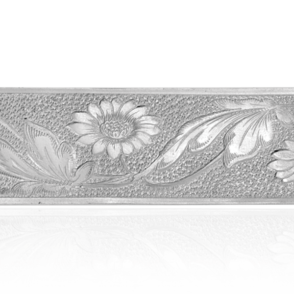 Sterling Silver Floral Pattern (17" Long) Soft Plate WPFL3