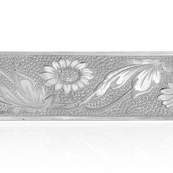 Sterling Silver Floral Pattern (17" Long) Soft Plate WPFL3